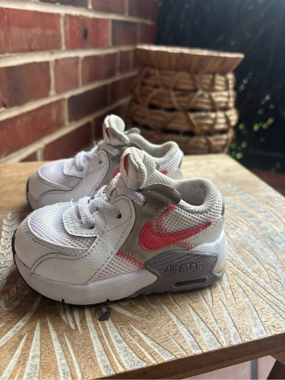 Nike White and Pink Toddler Air Max Sneakers